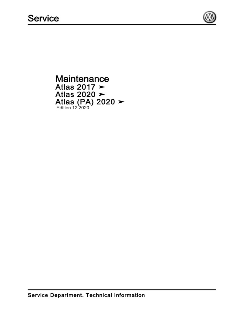 VW Atlas Maintenance Eng | PDF | Brake | Headlamp