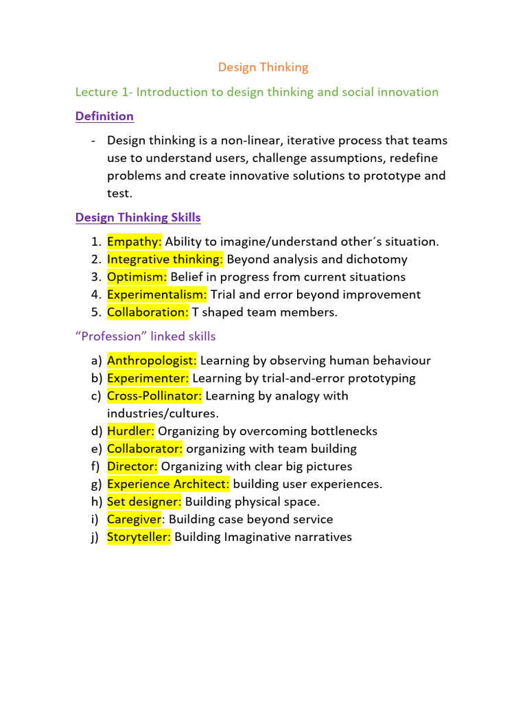 DT Exam Notes - Mafalda Andrade | PDF | Design Thinking | Thought