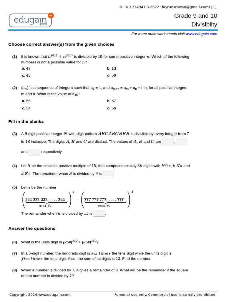 Grade10 1714947 3 2672.q | PDF | Numbers | Mathematical Objects