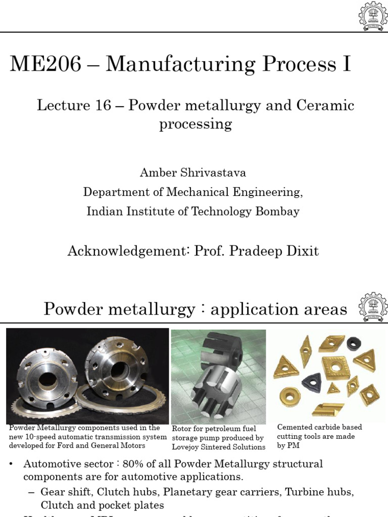 Powder Metallurgy and Ceramic Processing | PDF | Sintering | Ceramics