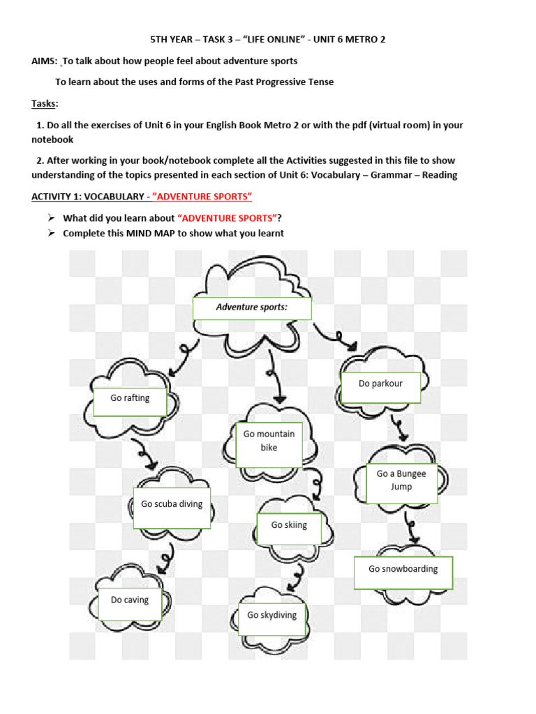 5TH GC Year Task 3 Unit 6 Metro 2 | PDF | Grammatical Tense ...