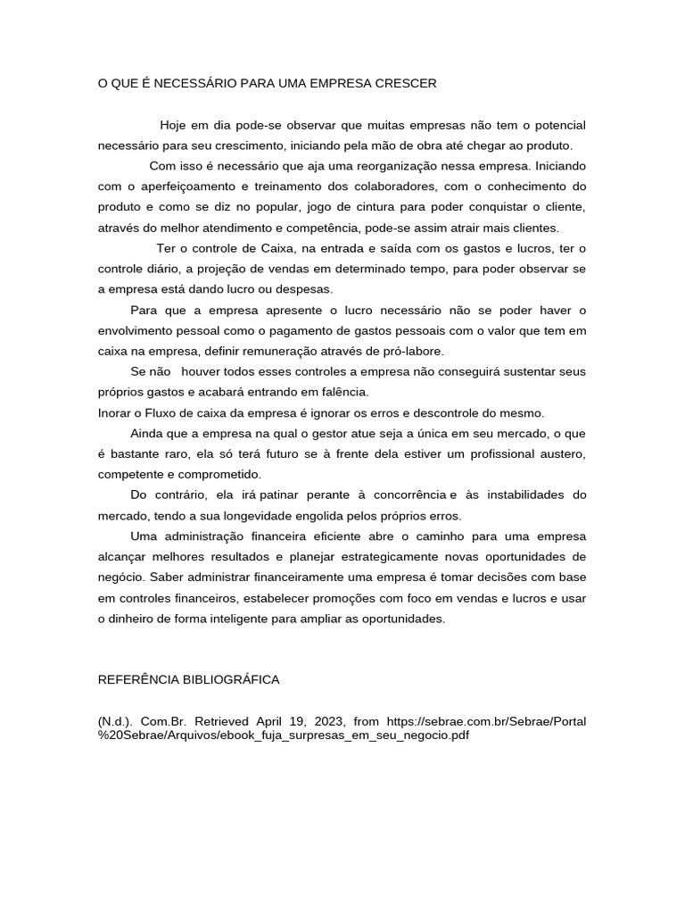 Estratégias para Crescimento Empresarial | PDF