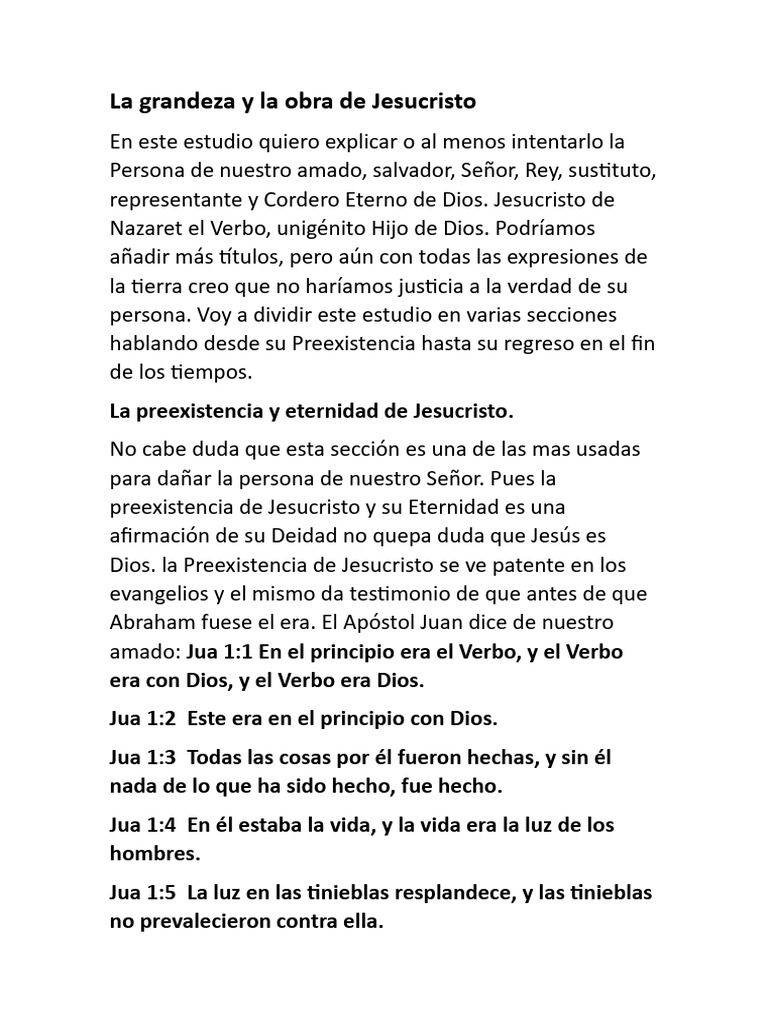 La Grandeza y La Obra de Jesucristo | PDF | Cristo (título) | Jesús