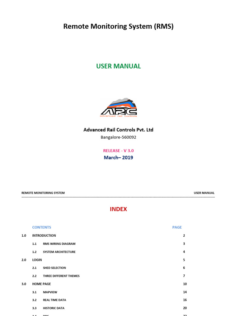 ARC Remote Monitoring System User Manual | PDF | Electric Motor | Login