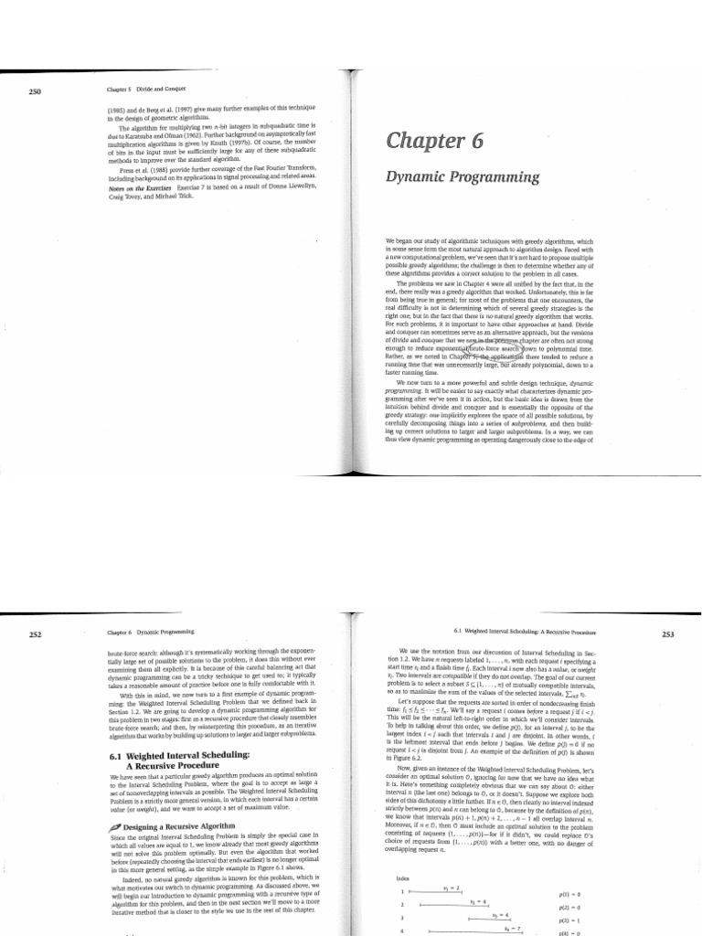 Reading Weighted Interval Schedualing | PDF