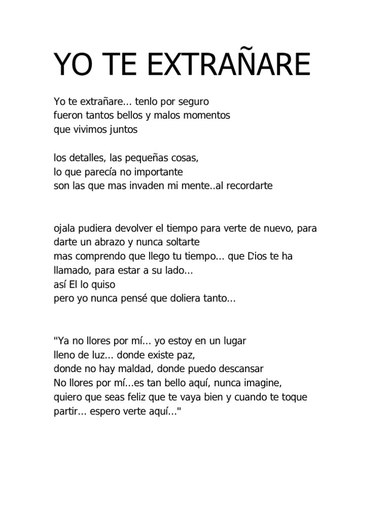 Yo Te Extrañare | PDF