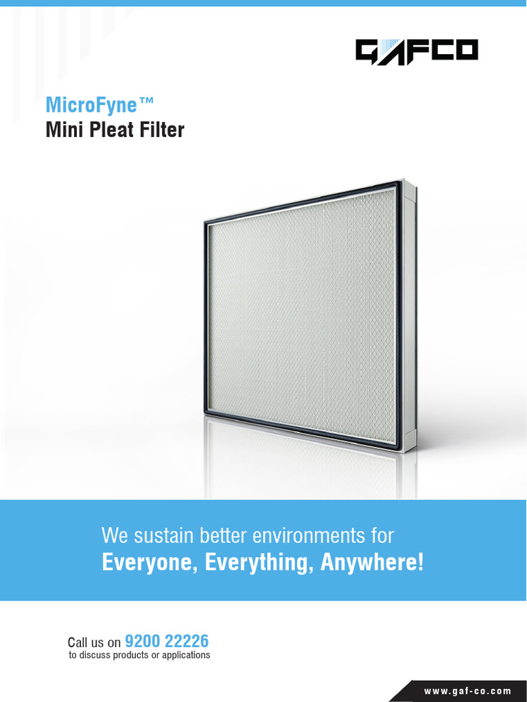 MicroFyne™ Mini Pleat Filter Overview | PDF | Materials | Building ...