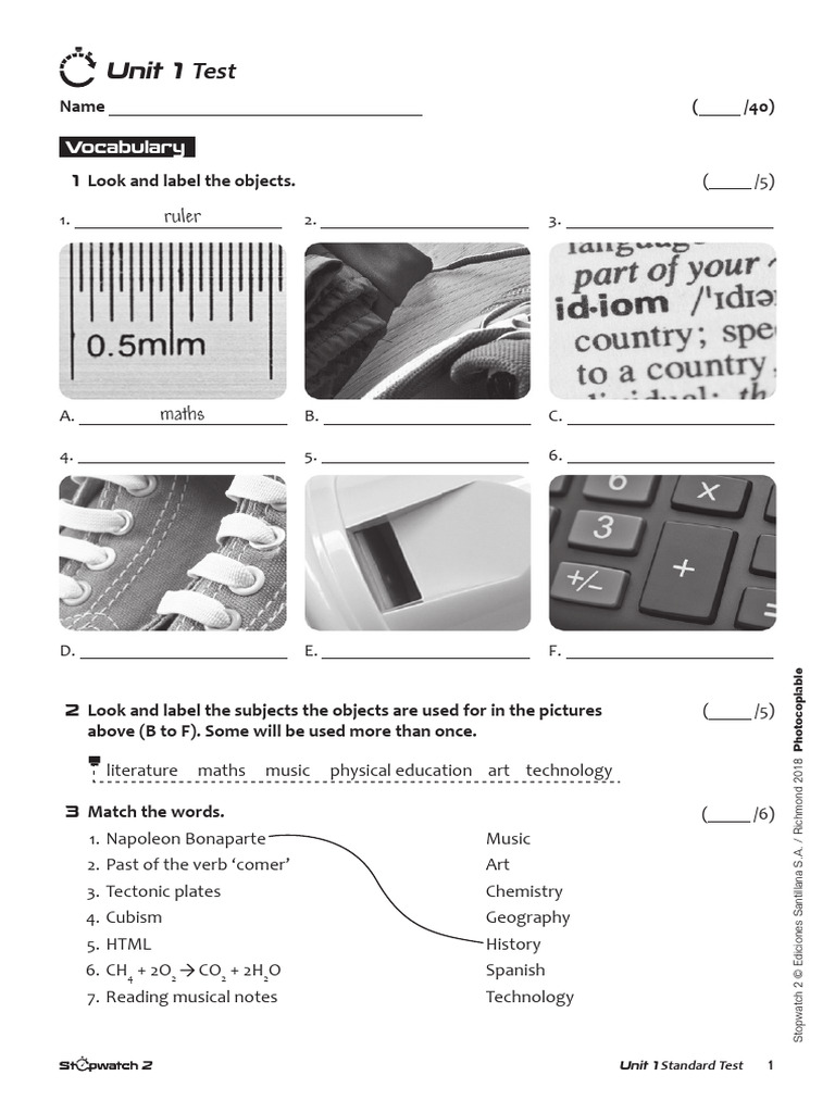 TRM SW2 Standard Test U1 | PDF