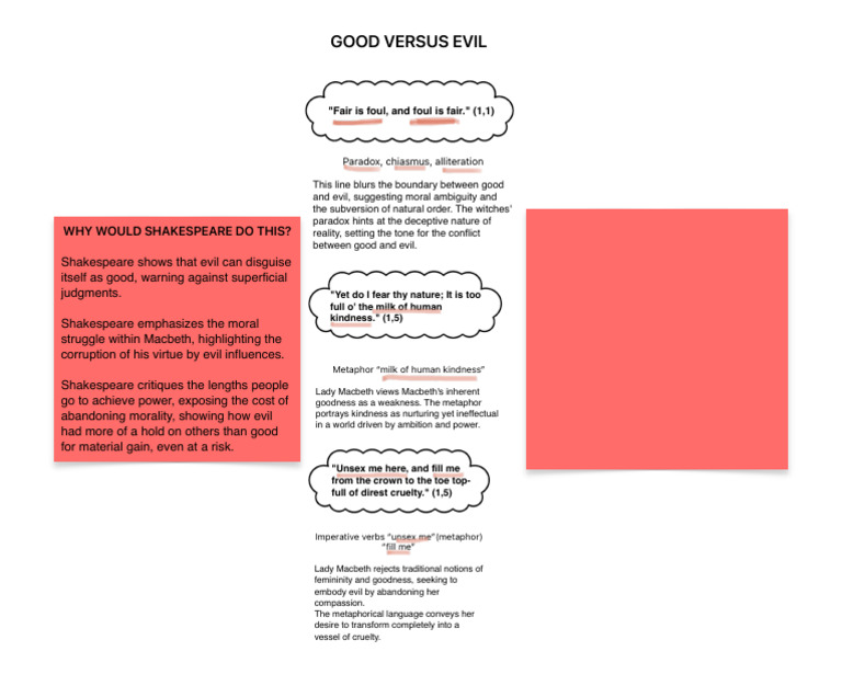 Good vs Evil in Macbeth: Key Quotes | PDF | Macbeth | Good And Evil