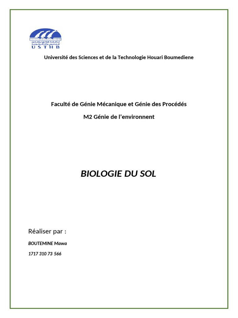 Biologie du sol : Rôles et caractéristiques | PDF | Sol (pédologie ...