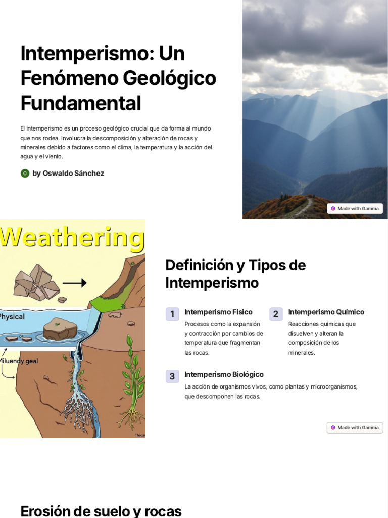 Intemperismo Un Fenomeno Geologico Fundamental | PDF | Erosión | Roca ...