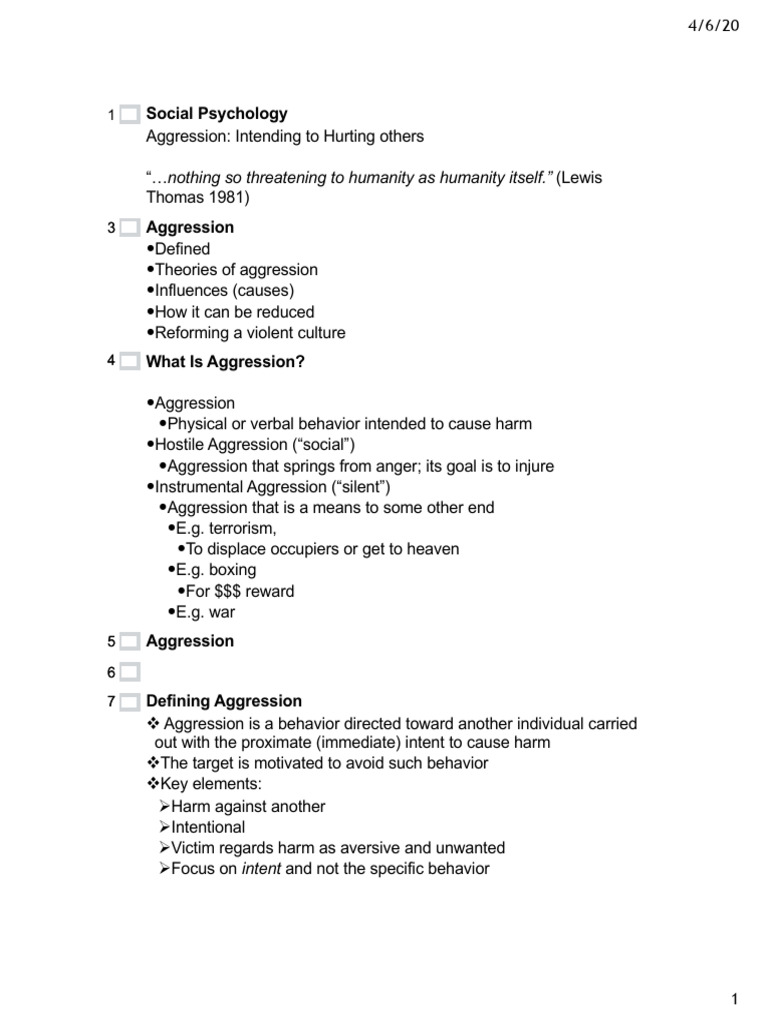 Ch8 Aggression Pdf Aggression Cognitive Science