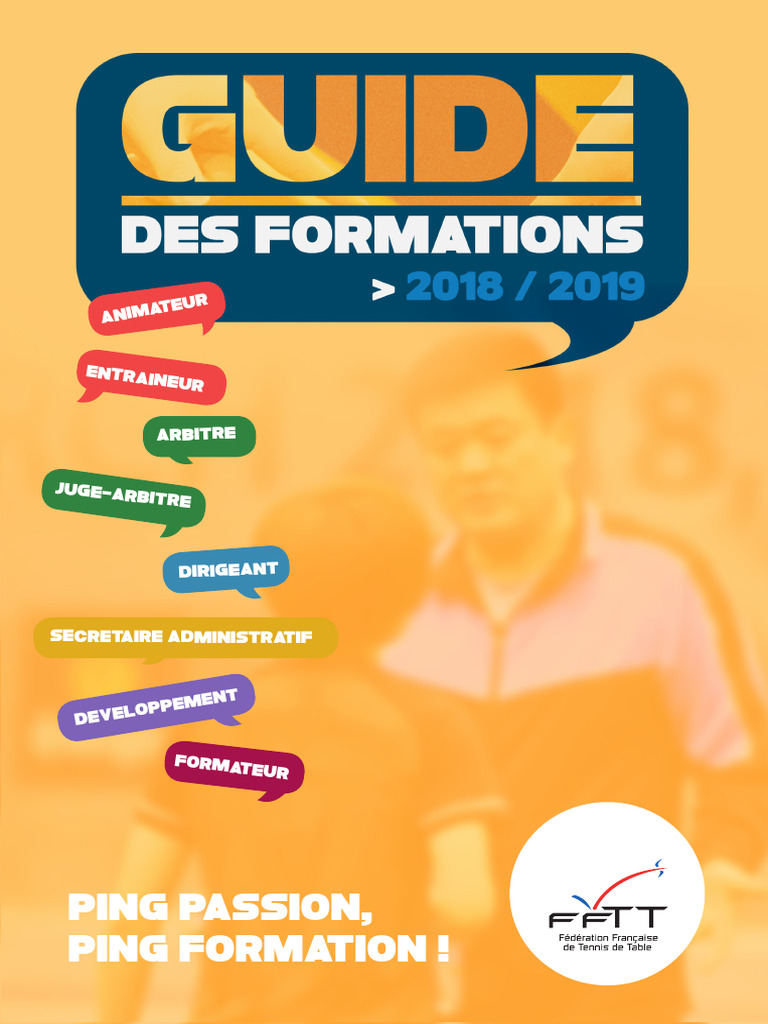 Guide des Formations FFTT 2018-2019 | PDF | Pédagogie | Formation à ...