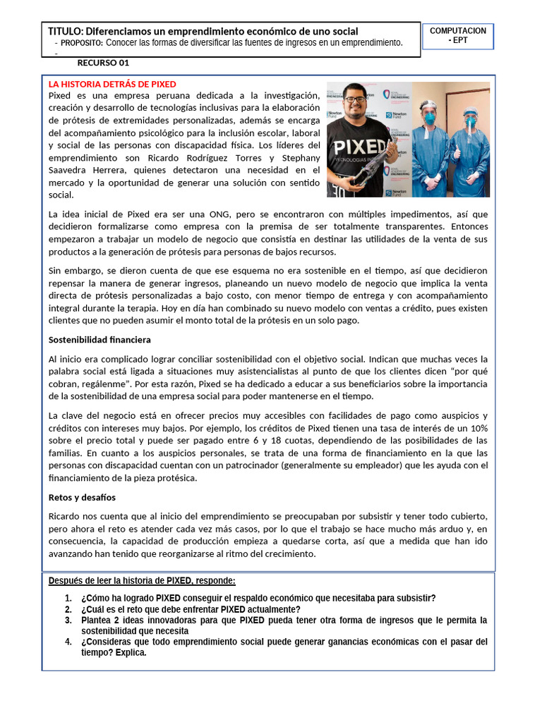 Pixed: Innovación en prótesis inclusivas | PDF | Iniciativa empresarial ...