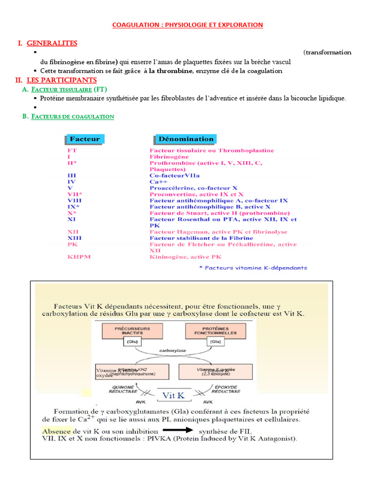 Exploration de la coagulation sanguine | PDF | Coagulation | Macromolécule