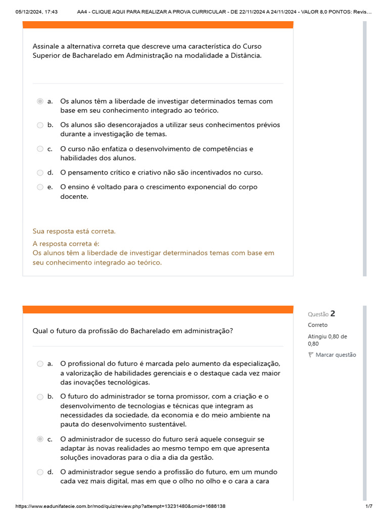 Características do Bacharelado EAD em Administração | PDF | Science ...