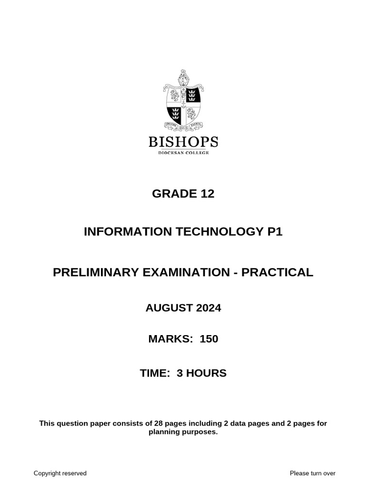 Information Technology P1 Sept 2024 FINAL | PDF | Programming ...