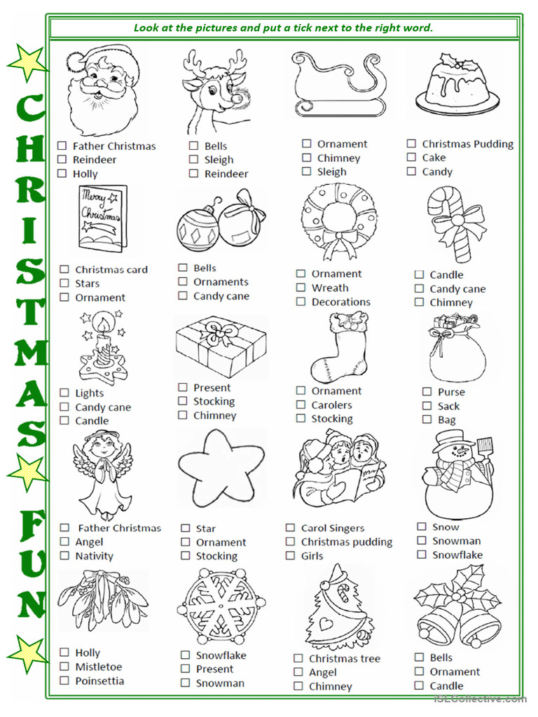 Christmas Vocabulary Picture Quiz | PDF