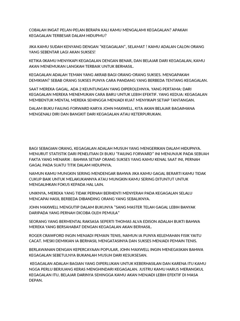 FAILING FORWARD SCRIPT | PDF