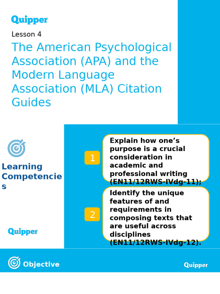RW 12 - Unit 3 - Lesson 4 - The American Psychological Association (APA ...