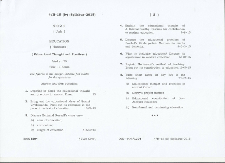 8554education Paper IV 2021.m | PDF