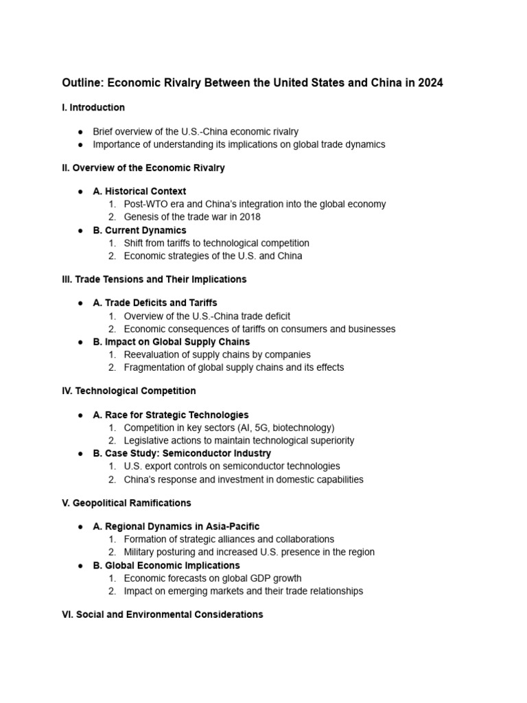 USA and China ECONOMIC RIVALVRY | PDF | China | World Politics