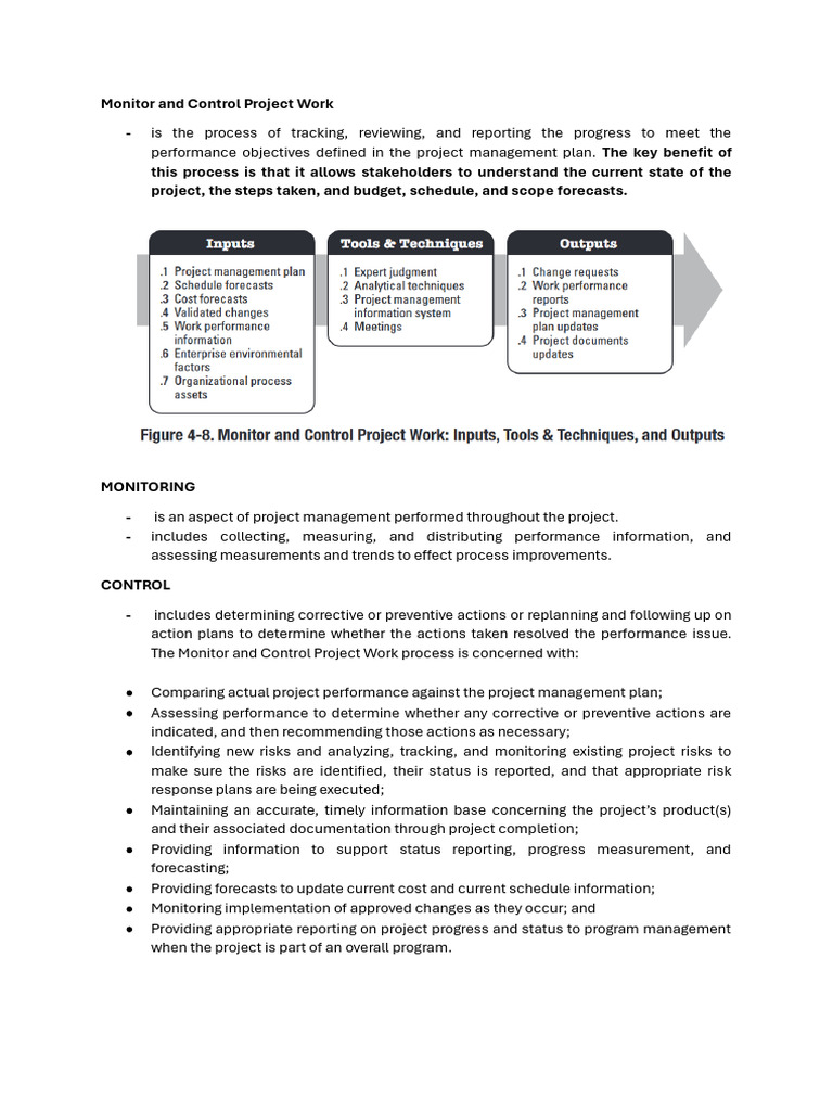 Project Work Monitoring and Control Guide | PDF | Project Management ...
