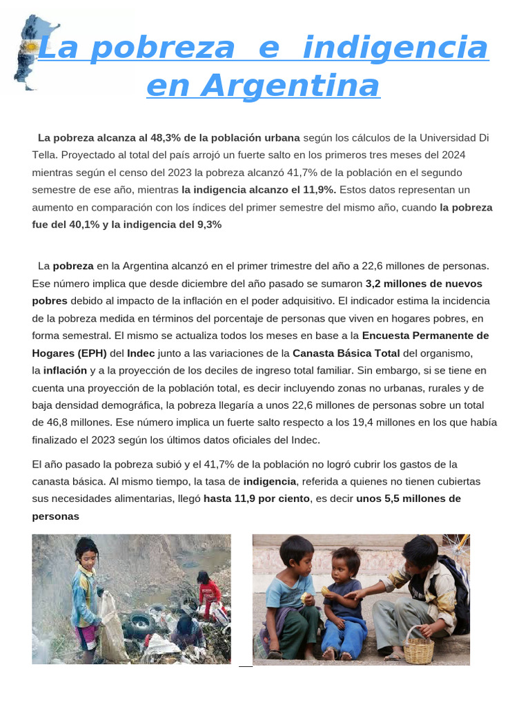 Pobreza e Indigencia en Argentina 2024 | PDF | Pobreza | Pobreza e ...