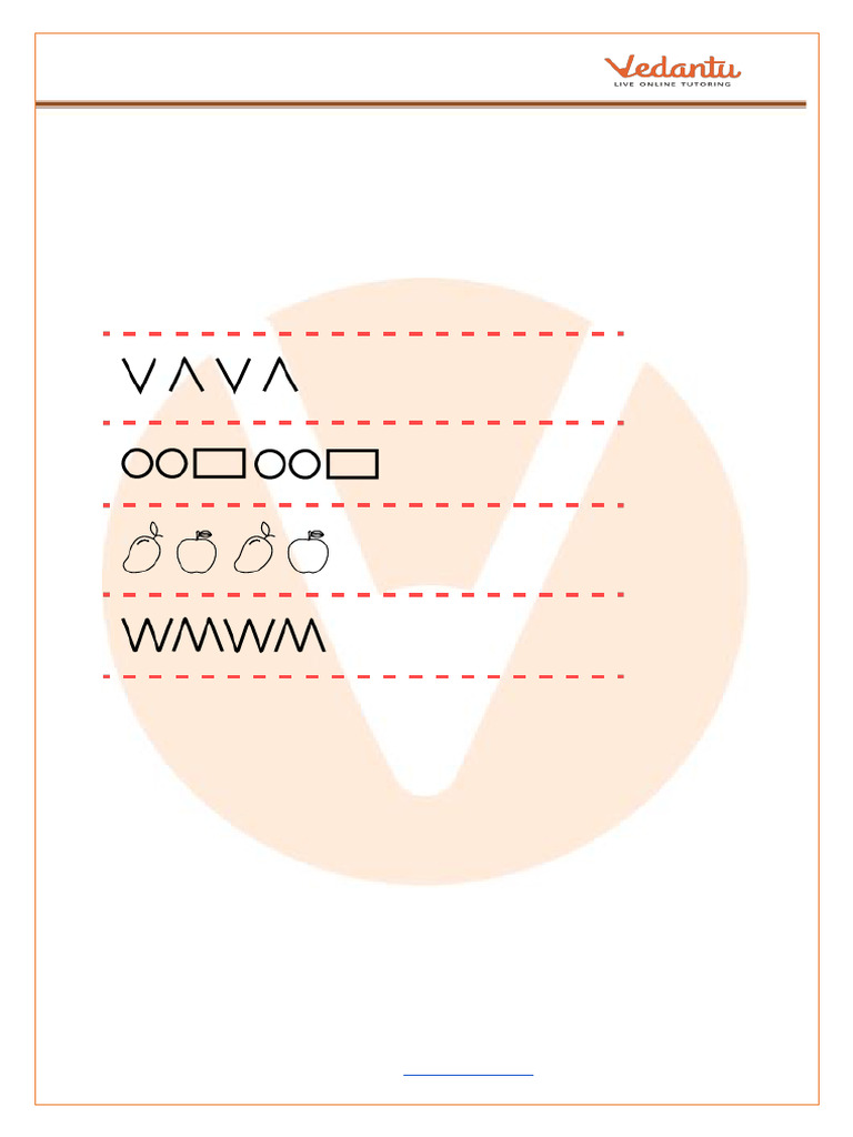 Class 1 Maths: Patterns Worksheet | PDF | Mathematics | Elementary ...