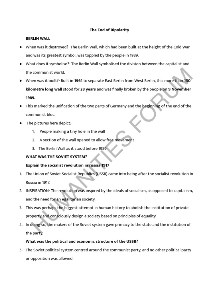 The End of Bipolarity Notes | PDF | Soviet Union | World Politics