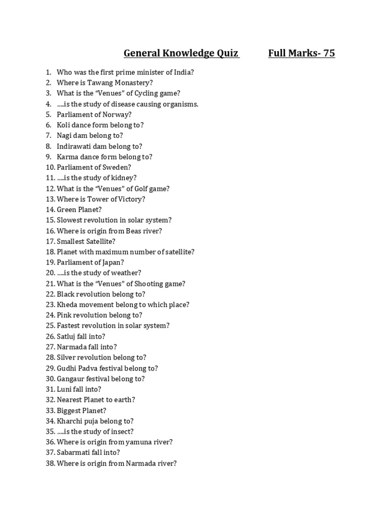 General Knowledge 1111 | PDF