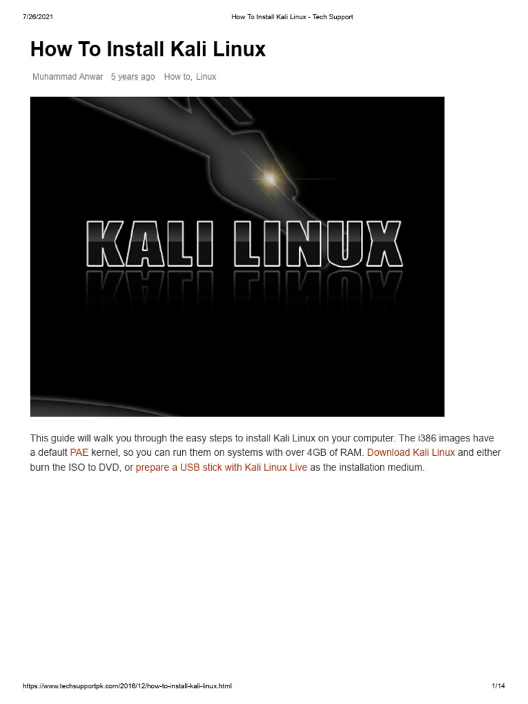 Installing Kali Linux from DVD | PDF | Booting | System Software