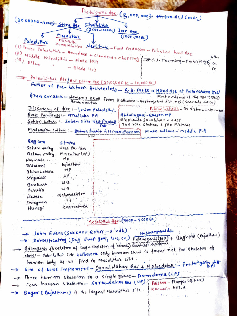 Stone Age, Chalcolithic Age and Iron Age Micro Notes | PDF | Archaeology