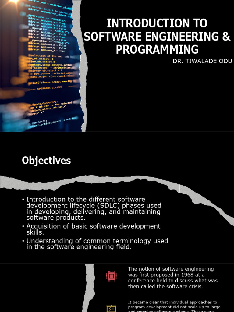Introduction to Software Engineering & Programming (3) | PDF | Agile ...