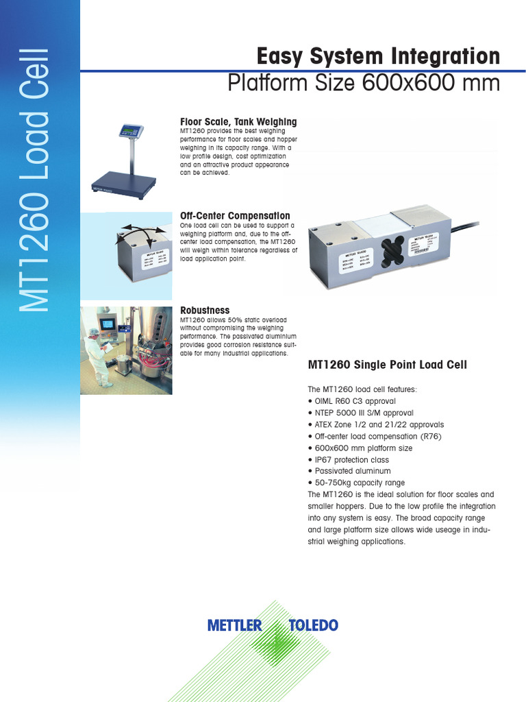 MT1260 Load Cell Specifications Overview | PDF | Electrical Engineering ...