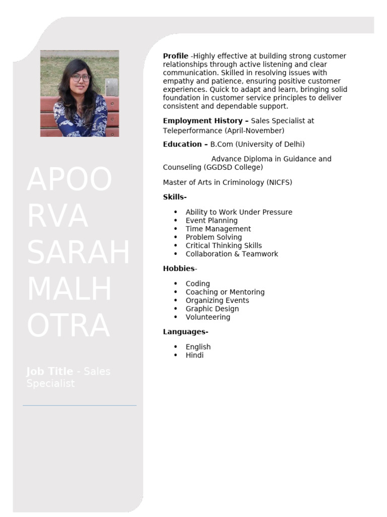 CV Apoorva | PDF