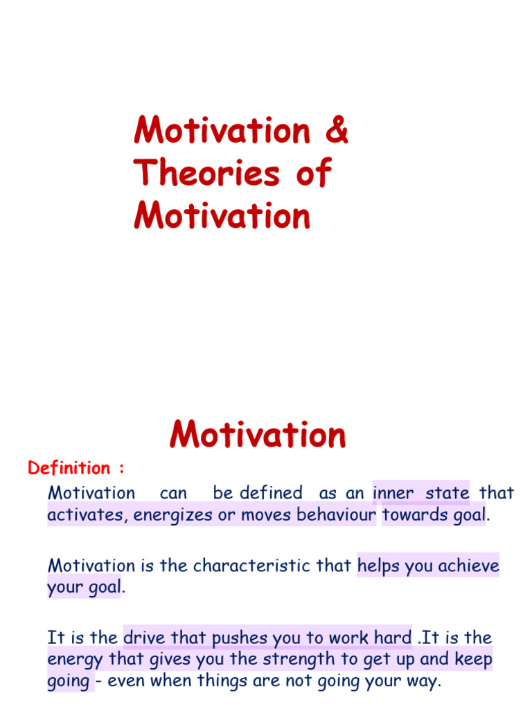 Motivation - Motivation Theories (Industrial Psychology IEM 2-2) | PDF ...