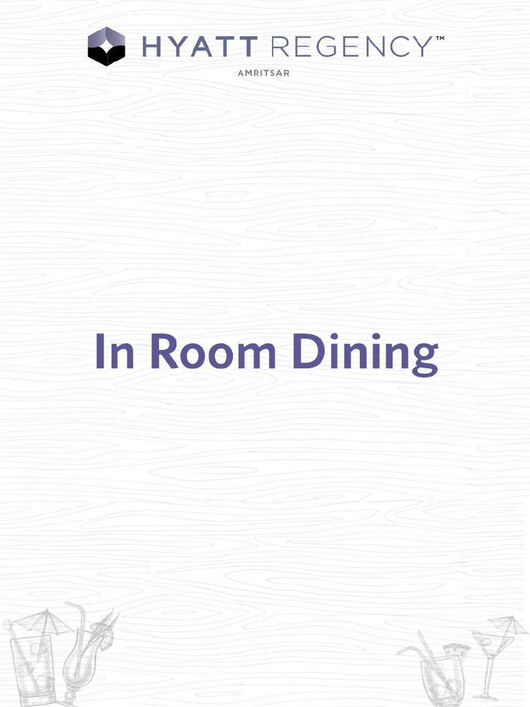 In Room Dining Menu | PDF