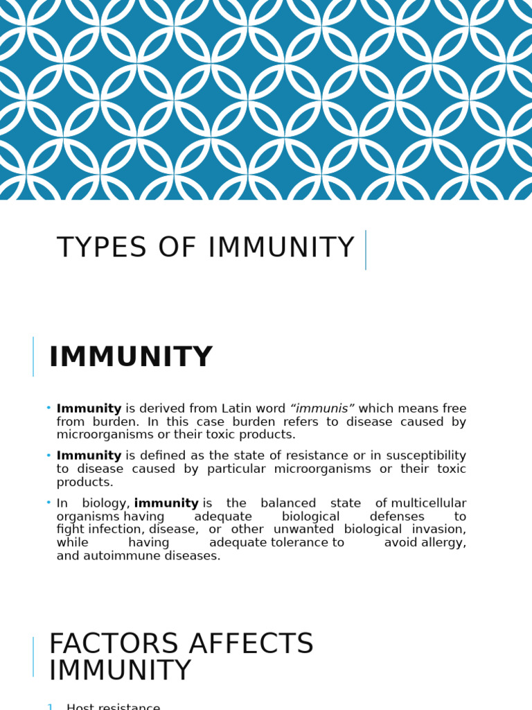 Types and Classification of Immunity | PDF | Immune System | Adaptive ...