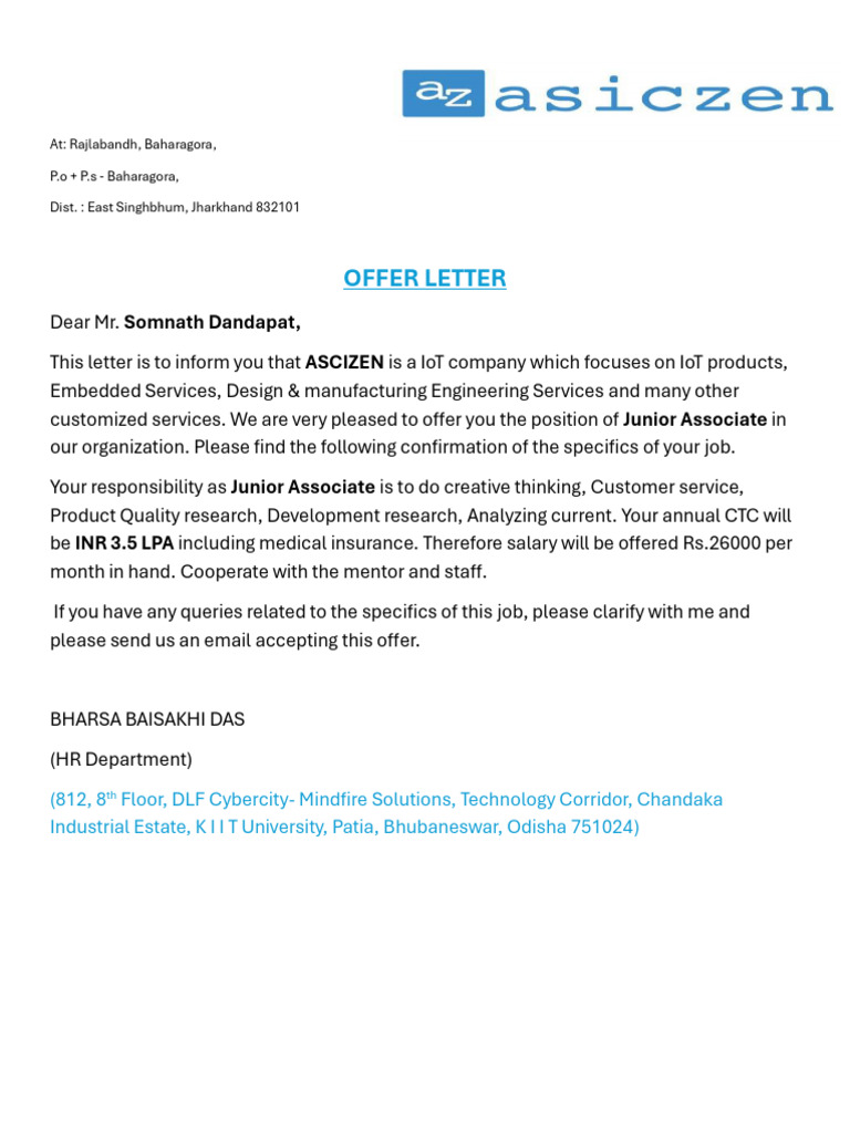 Offer Letter | PDF