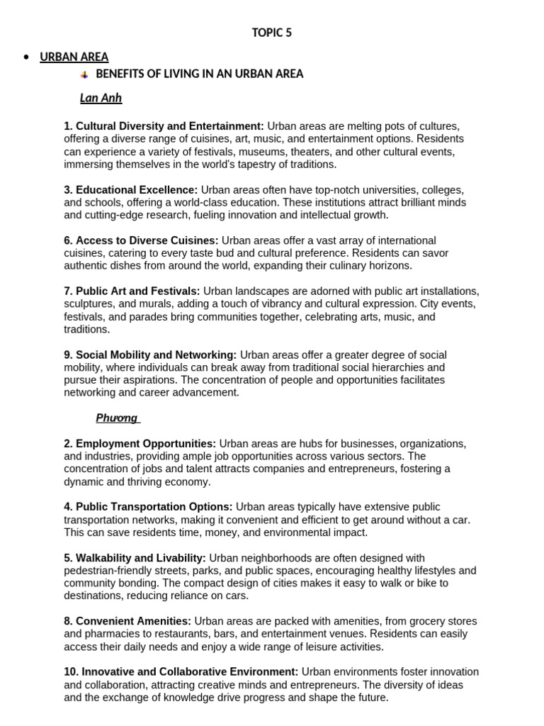 TOPIC-5 | PDF | Cost Of Living | Urbanization