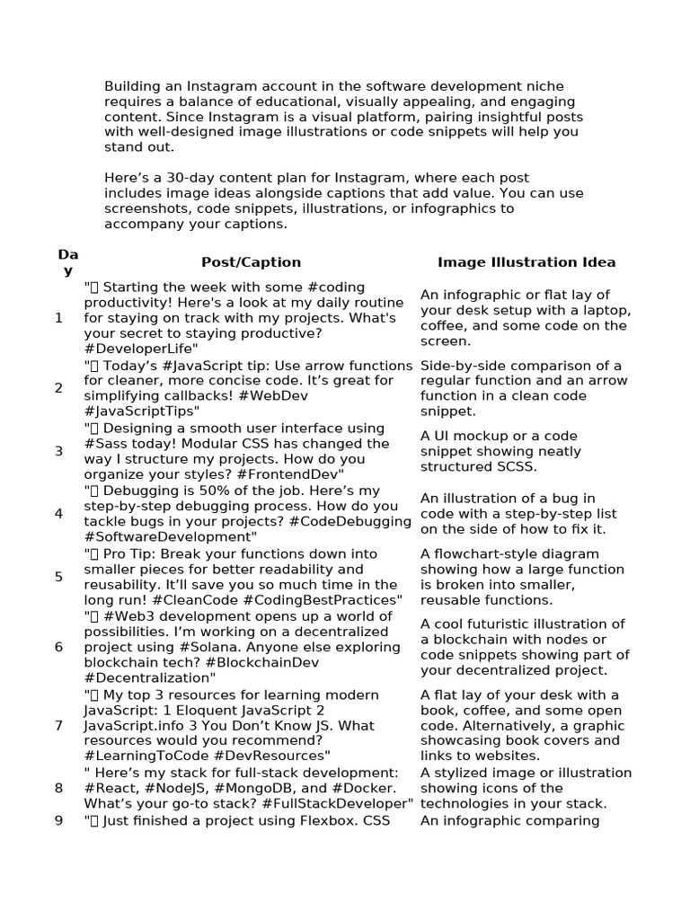 Instagram software dev pdf web development java script
