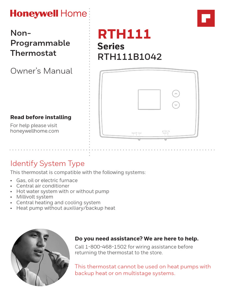 Honeywell-Rth111b1024-Digital-Non-Programmable-Thermostat-Installation