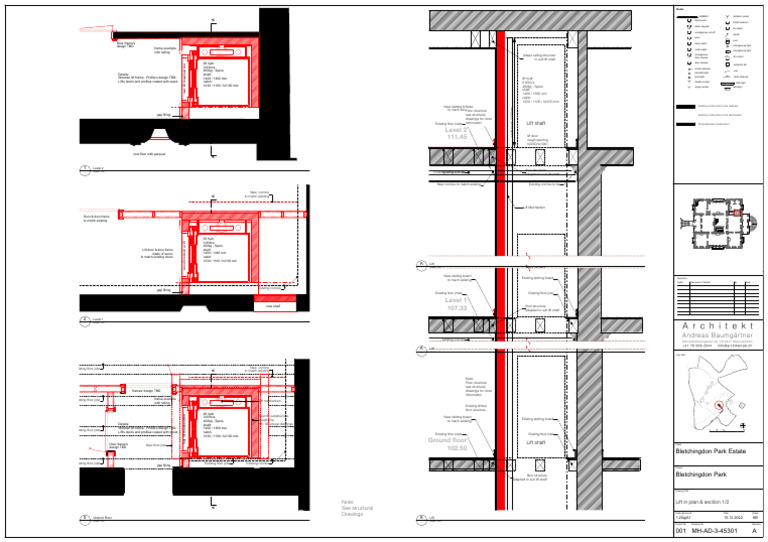MH-AD-3-45301 Lift in Plan & Section 1 - 2 - Layout | PDF | Door ...