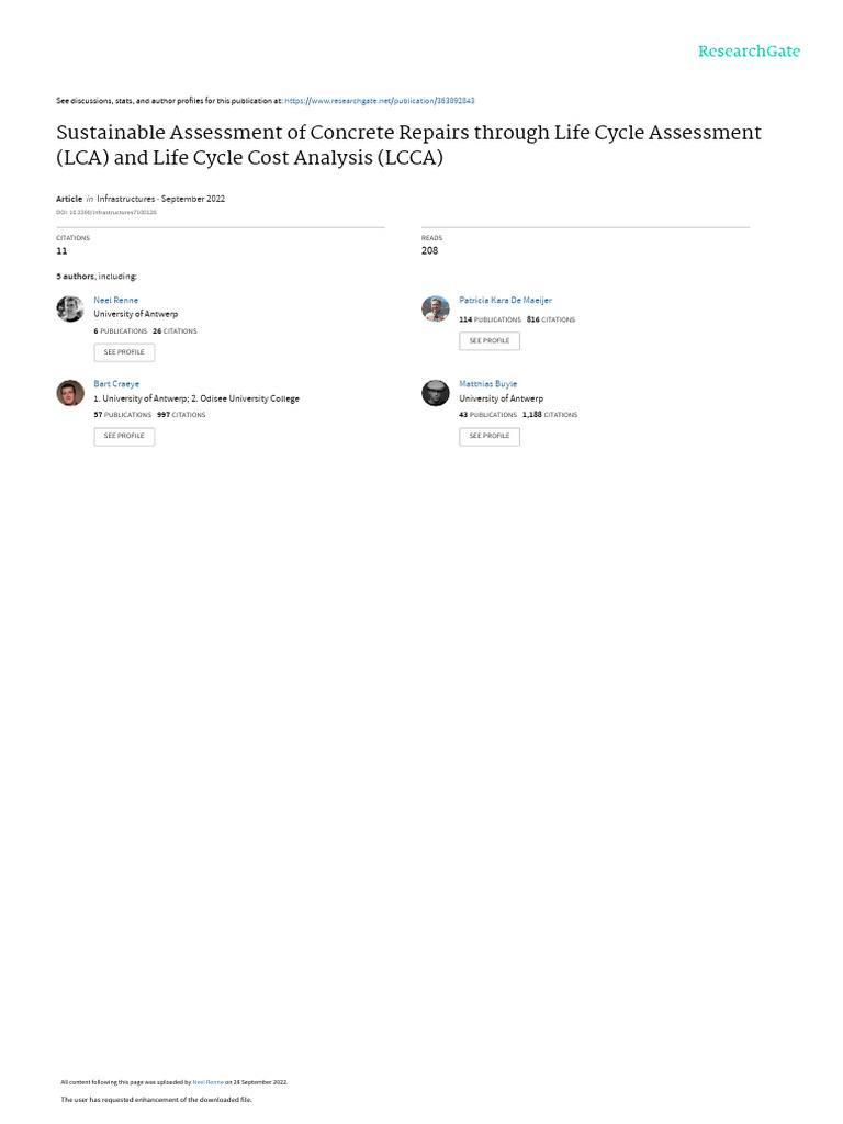 Infrastructures 07 00128 v3 | PDF | Life Cycle Assessment | Corrosion