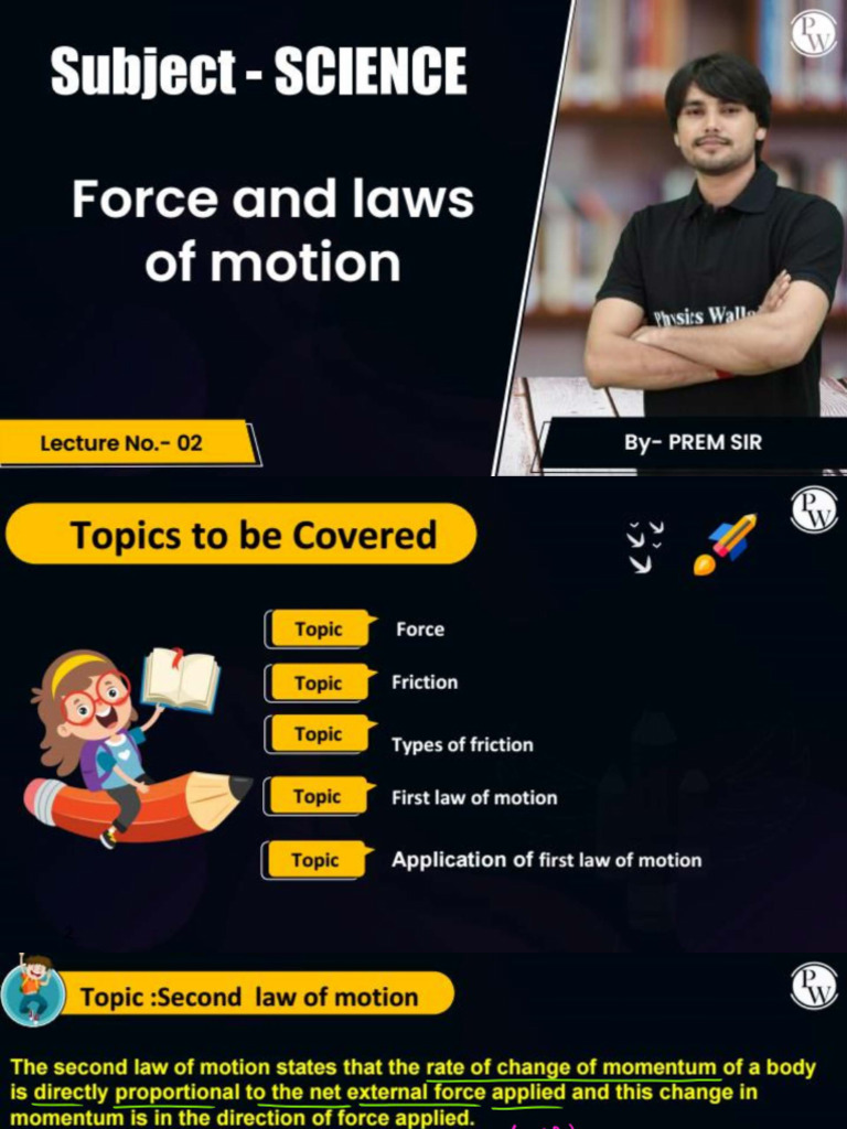 Force & Laws of Motion 02 - Class Notes | PDF