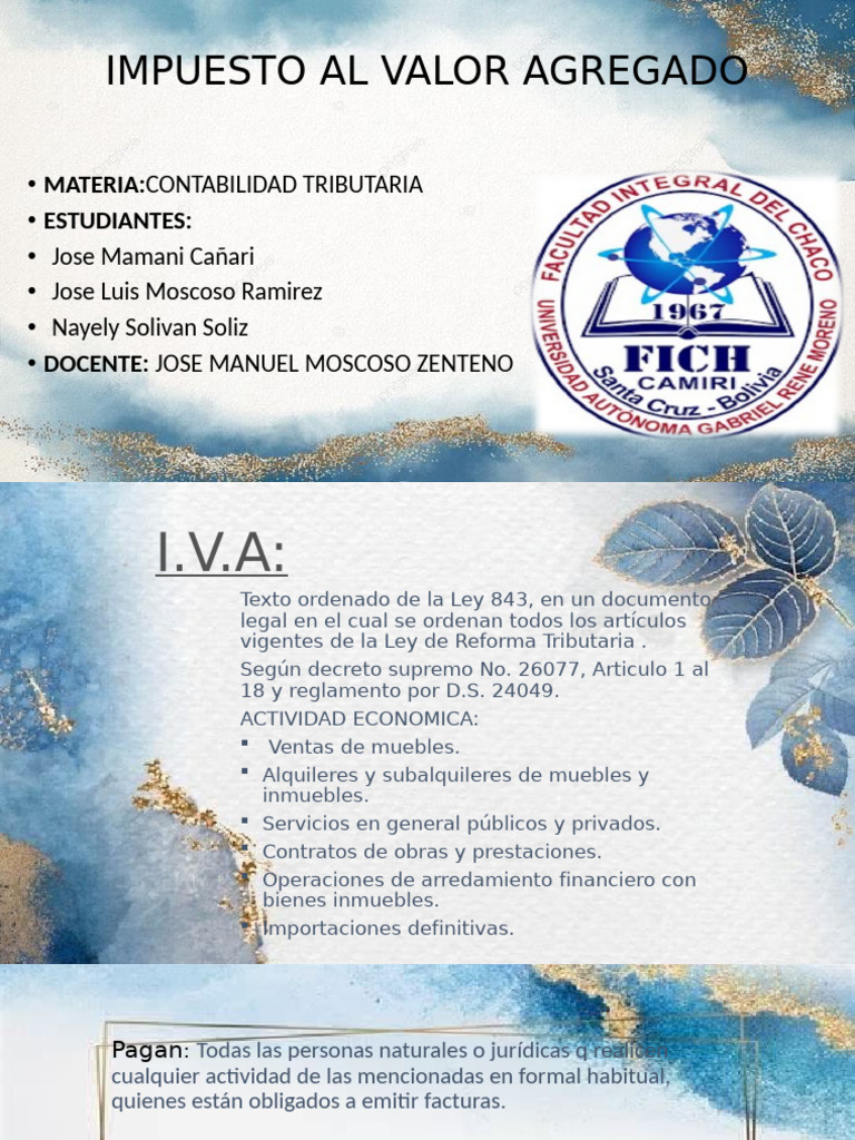 Guía del IVA: Ley y Aplicaciones | PDF | Impuesto al valor agregado ...
