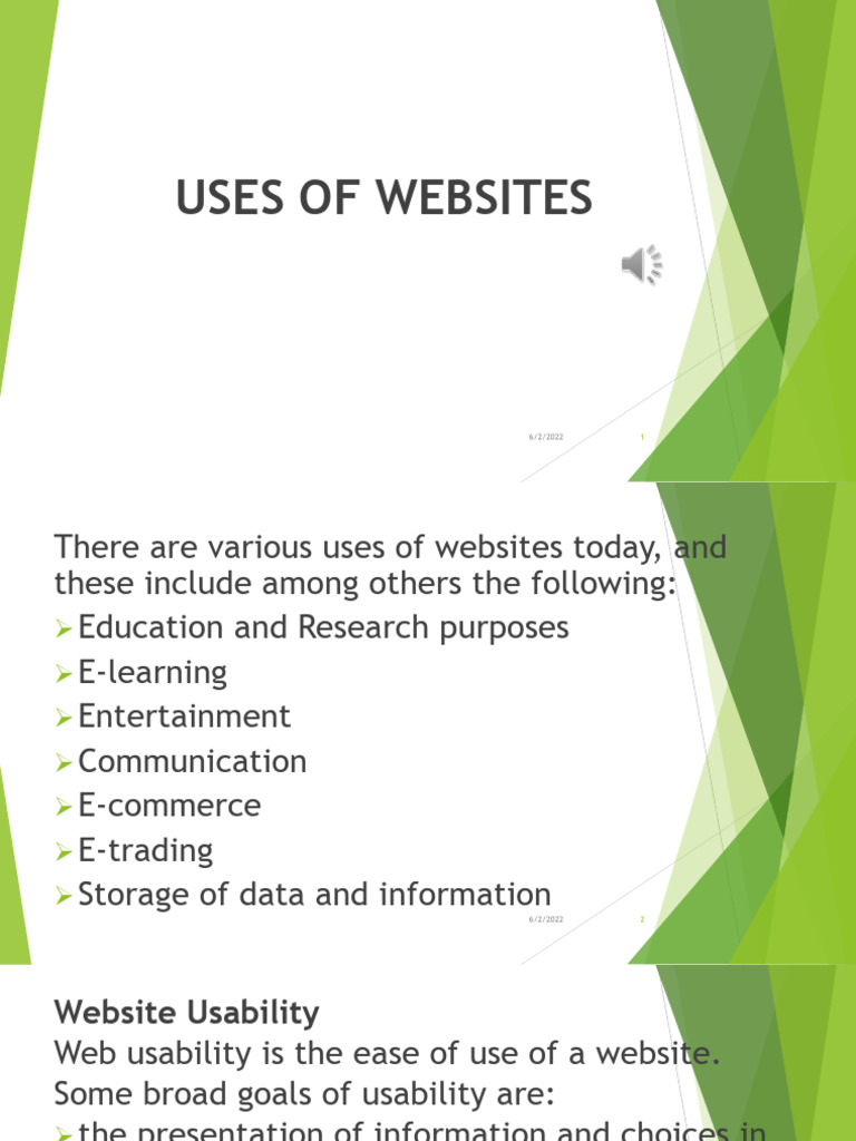 ICT2 Lecture 2 Uses of Websites | PDF | Computing | Cyberspace