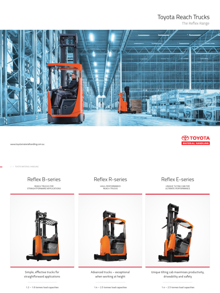 Toyota Reflex Reach Trucks Overview | PDF | Truck | Battery Charger