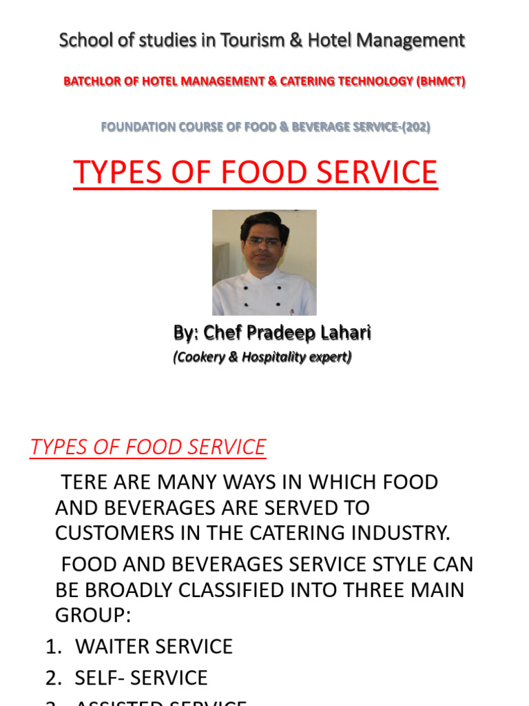 Types of Food Service Explained | PDF | Buffet | Tableware